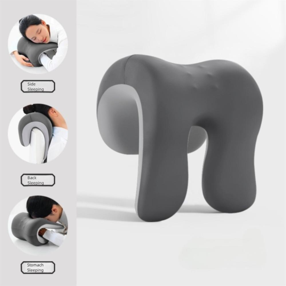 

Подушка для сна из пены с эффектом памяти Ортопедическая поддержка Настольная подушка для сна Поддержка шеи Дышащий Эргономичный дизайн Дорожная подушка Офисный отдых темно серый