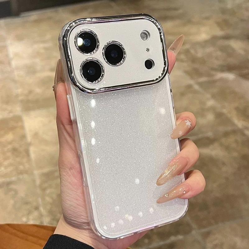 

Luxury Shiny Glitter 2 in 1 Case for iPhone 17 Air 16 15 14 13 12 11 Pro Max Plus Shockproof Candy Soft Bright Protective Funda 17Promax