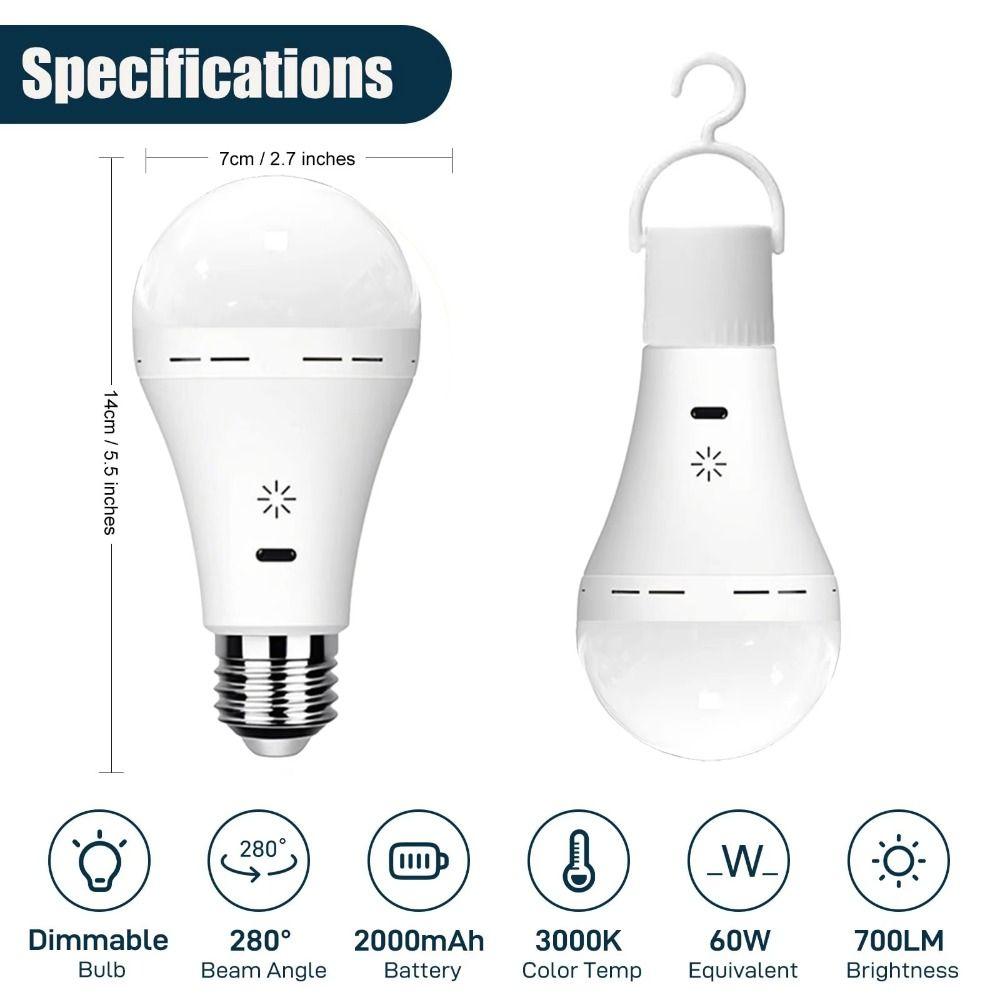 New 3 Color Remote USB Led Bulb with Timing Smart E27 Bulbs Dimmable Cordless Rechargeable Light Bulb
