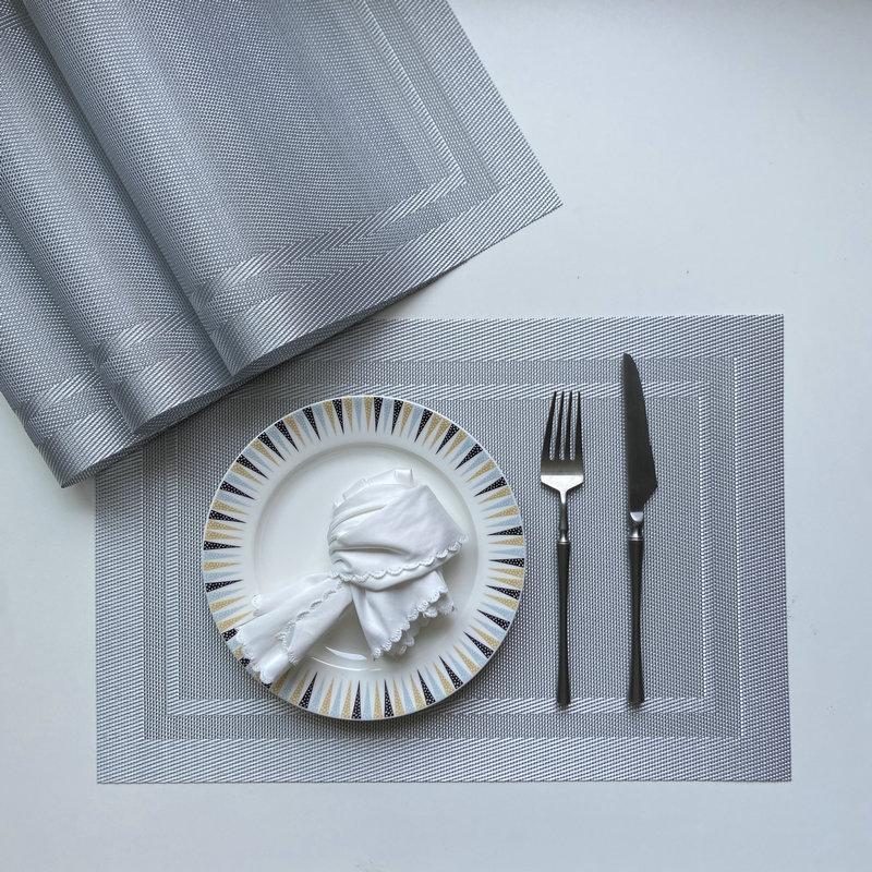 PVC Western food mat, hotel Teslin thermal insulation mat, single frame coaster, home non-slip double frame jacquard woven mat