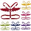Angel Wing Faux Leather Adjustable Harness Waist Shoulder Bondage Halterneck