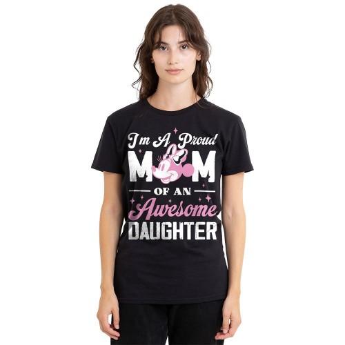 Minnie Mouse Unisex Adult Proud Mom, Awesome Daughter T-Shirt
