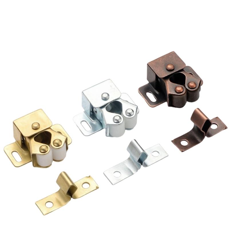 Cabinet Latches, Furniture Cabinet Roller Hardware with Shaped Mating Plate for Kitchen Cabinets, Wardrobes, and Bookcase Units