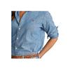 Polo Ralph Lauren Solid Color Single-Breasted Point Collar Long Sleeve Shirt Women shirts Light-Blue 211700308-001