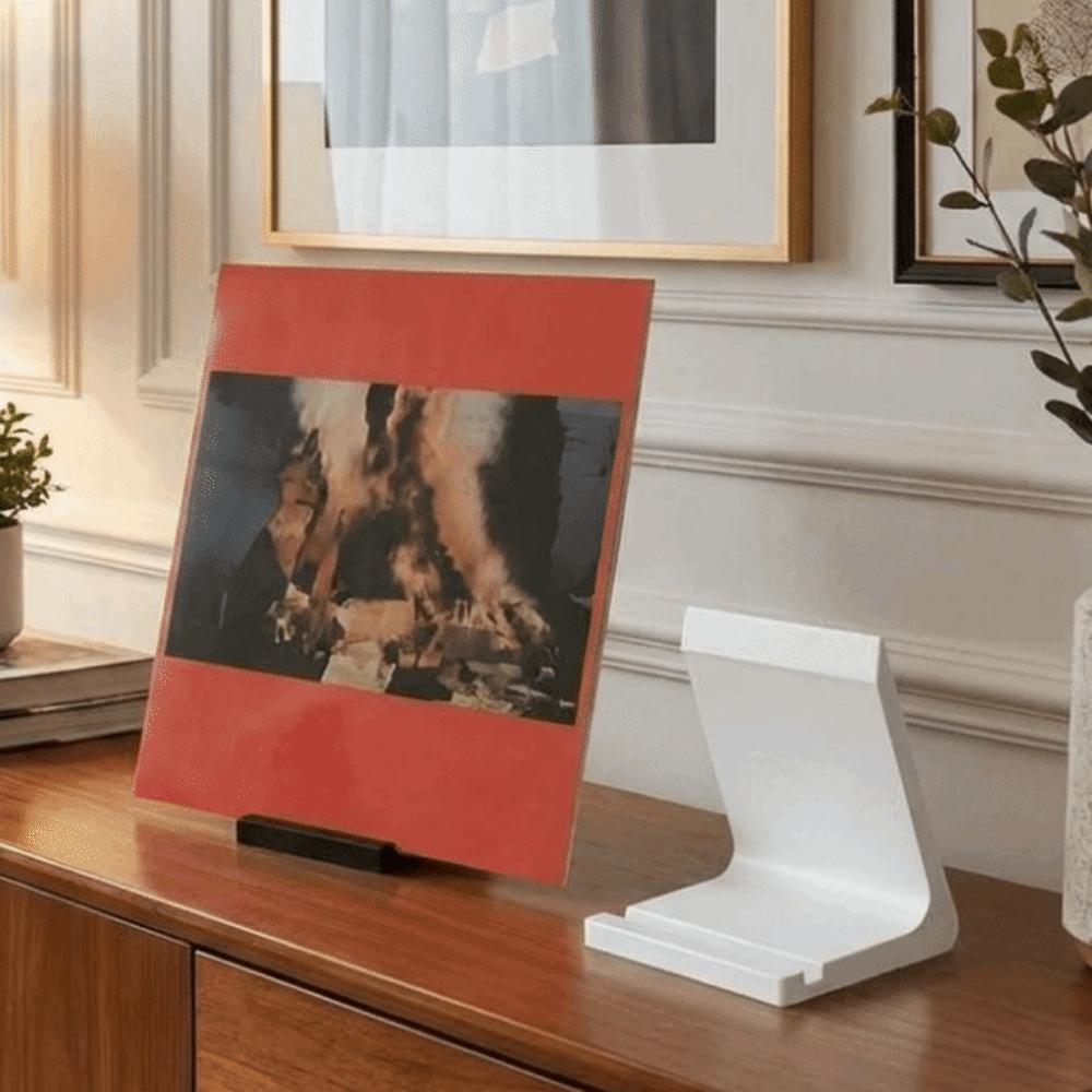 Slanted Support Vinyl Record Stand Plastic Vinyl Record Display Rack Studio Decor