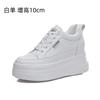 Fashion 10CM Genuine Leather Women Shoes White Platform Wedge Sneakers Women Summer Shoes Zapatos De Mujer Zapatos