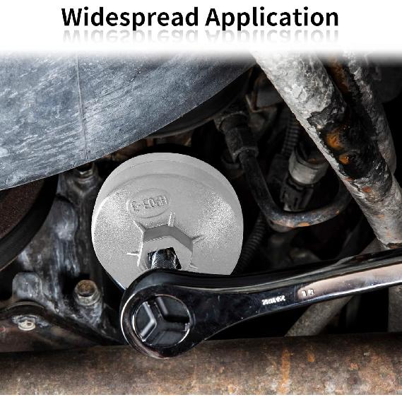 74mm 15 Flute Oil Filter Wrench, Cap Type Oil Filter Removal Tool Aluminum Oil Filter Cap Wrench for Cars (Model 903-3)