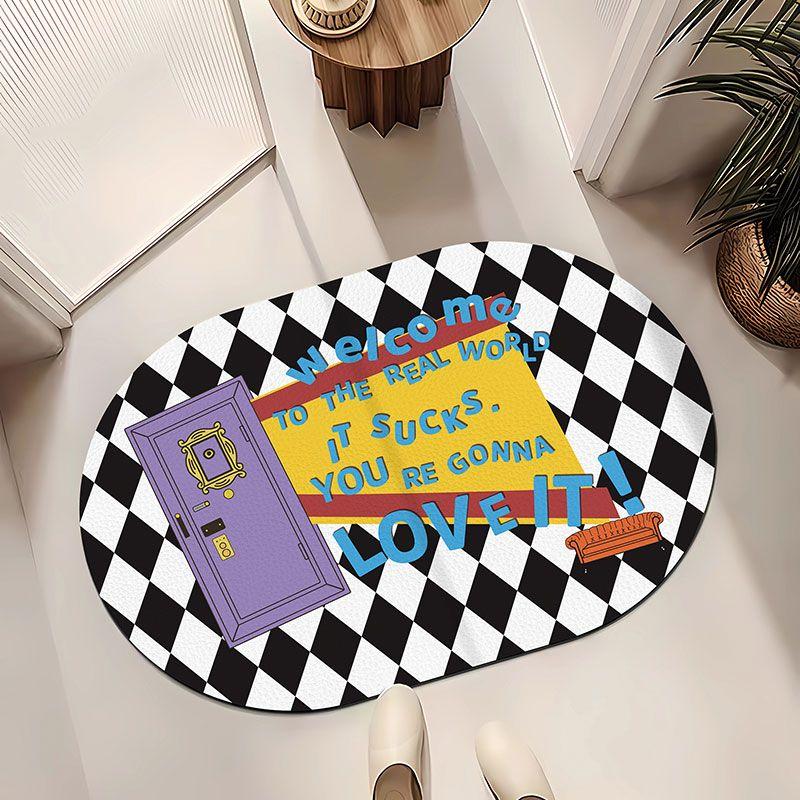 Friends bathroom floor mat water absorption non-slip toilet door mat household diatom mud toilet door mat can be customized