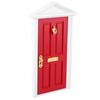 1: 12 Doll House Miniatures Wooden Door Children Funny Toy Gift Decor (Red)
