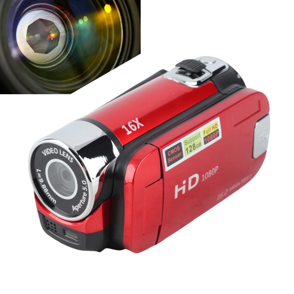 Digital Camera 1080P 16MP HD 16X Zoom Anti Shake Handheld Built in Microphone Video Camera with LED Fill Light