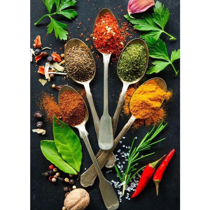 Modern Colorful Spices Chili Seasoning Spoon Posters and Prints Canvas Printing Wall Art Picture for Restaurant Kitchen Decor