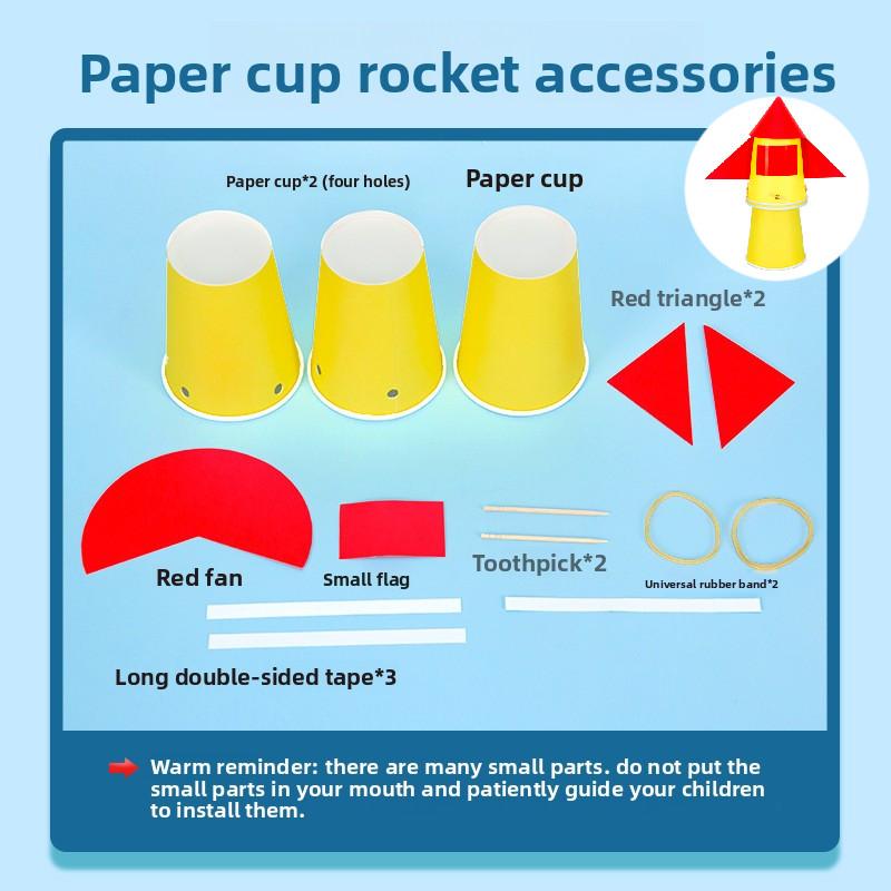

Science Experiment Diy Paper Cup Rocket Physics Toy For Childrens Learning And Handcrafts