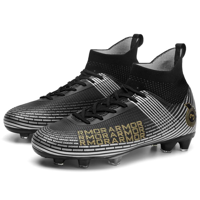 Men Football Boots Long Spikes High Ankle Soccer Shoes AG/TF Kids Outdoor Grass Cleats Soccer Boots Training Sport Football Shoes