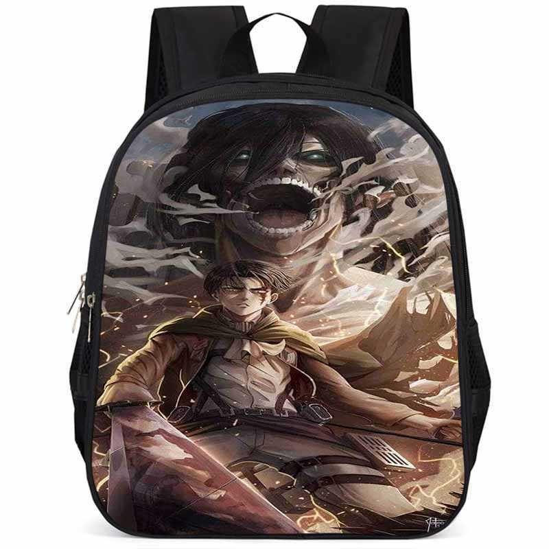 Durable Attack On Titan Backpack For Elementary Students 15 Inch Large Capacity