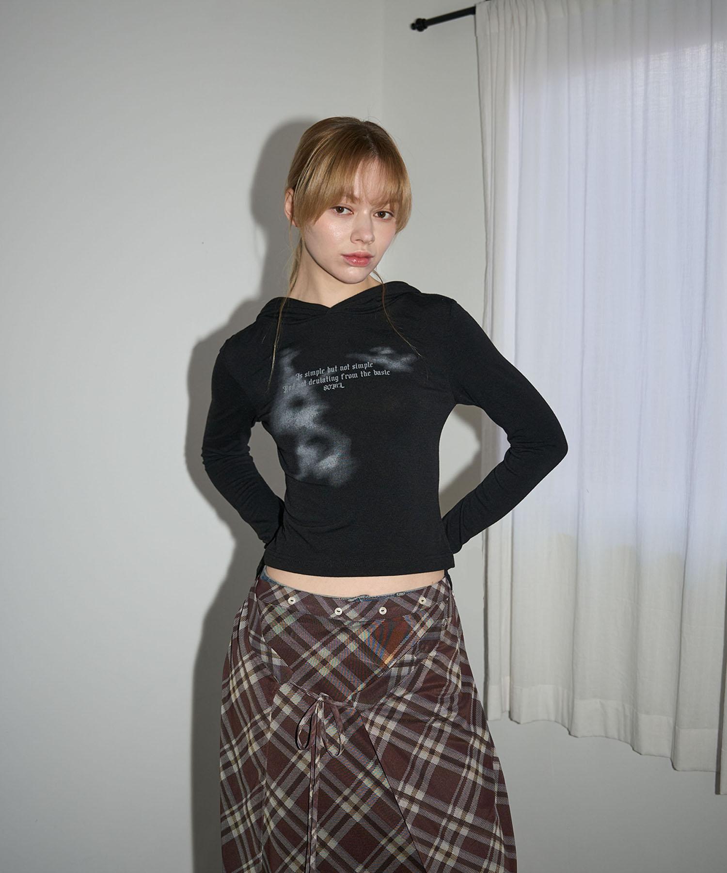 Oo Ml Blur Lettering Hoodie Long Sleeve Black Black/Free Black