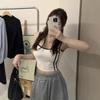American Cotton Minority Sleeveless Top To Wear Short Crop Female Spring Halter Vest Slimming Body