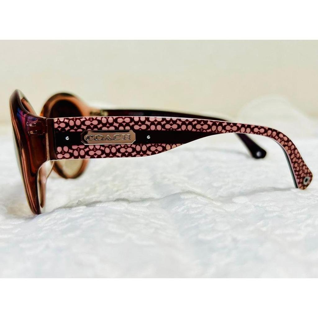 Used COACH sunglasses, brown, signature pattern, pink, rose-toned