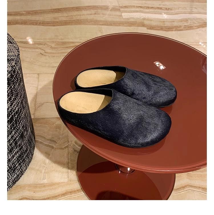 

Версія з коров ячої шкіри~ Виноградна мати ретро на товстій підошві однопедальні шльопанці Мюлі з закритою п ятою жіночі 40