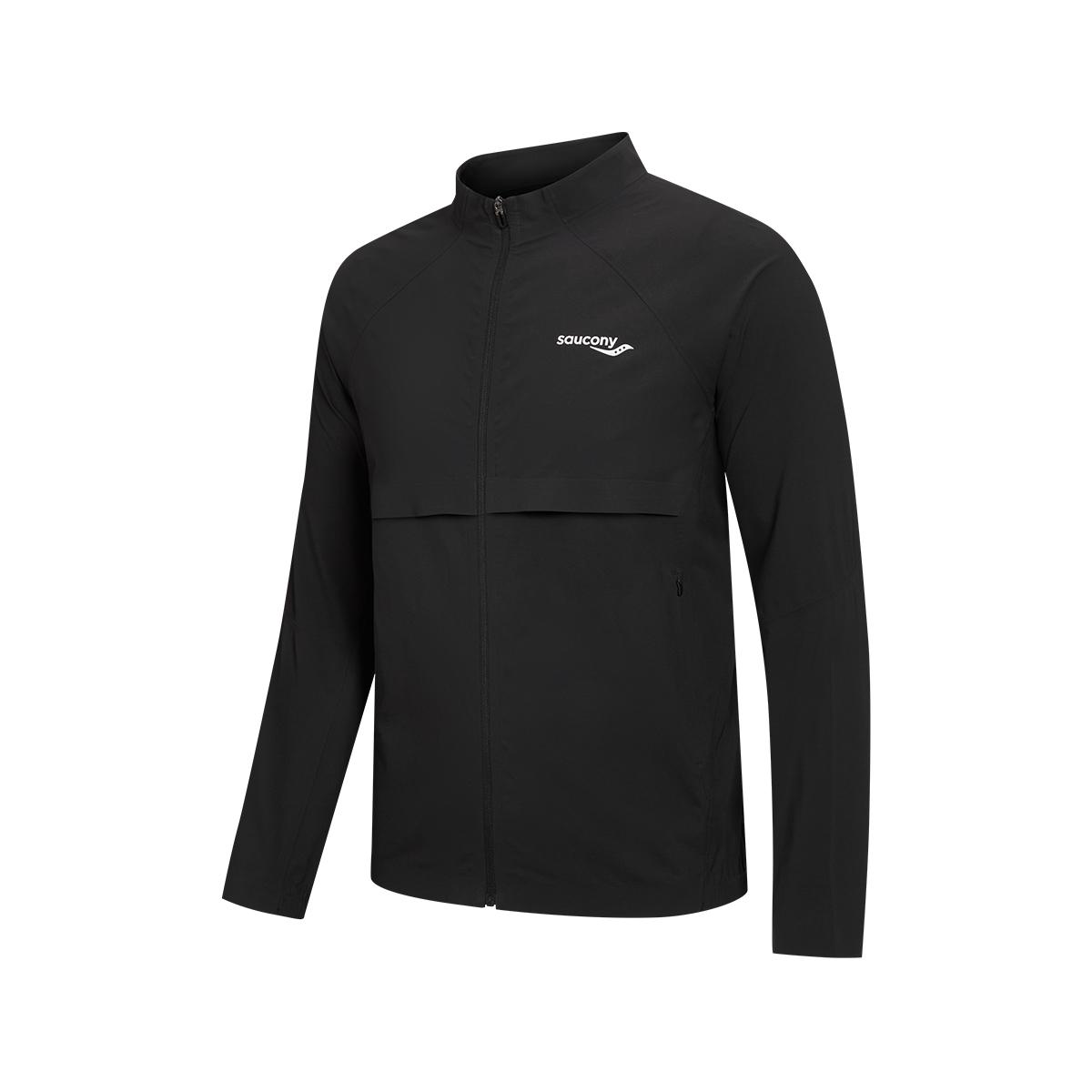 Saucony Woven Stand Collar Zip Long Sleeve Jacket Men jackets SA2269WJ41L-BK001 M