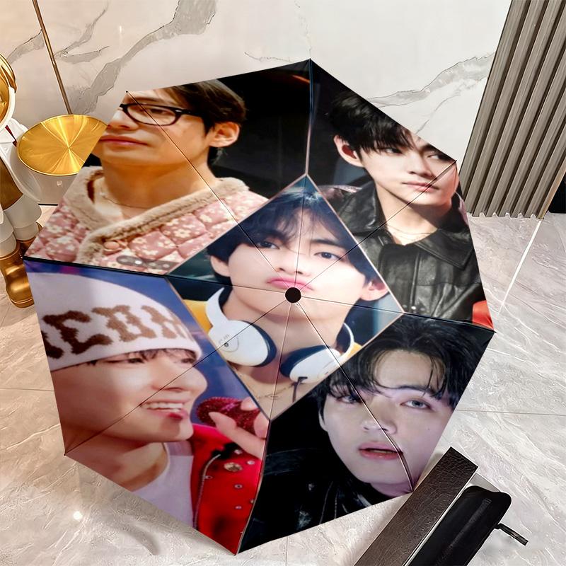 Kim Taehyung Automatic Umbrella Suitable Travel Portable Umbrella Outdoor Sun Shading Umbrella Gift Daily Essentials