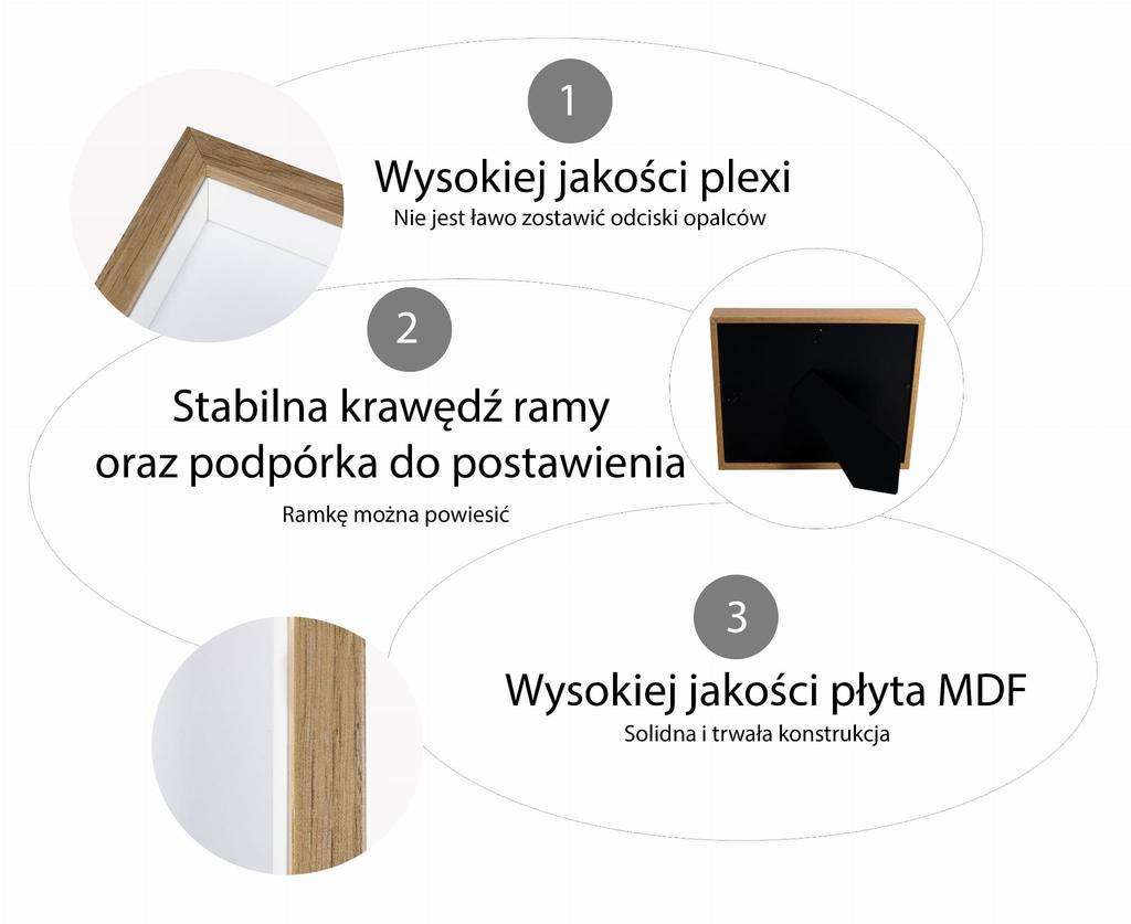 Ramka Na Zdjęcie 3D Głęboka Shadow Box 20X25Cm Dębowa 13X18 Cm