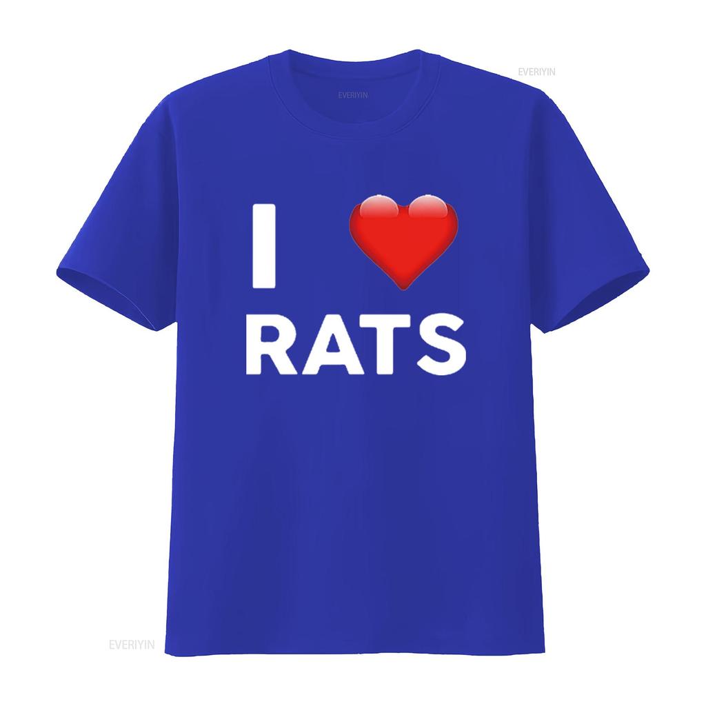 Mens I Love RATS T Shirt Heart RAT Black vintage Washed streetwear graphic Breathable Comfortable homme Casual