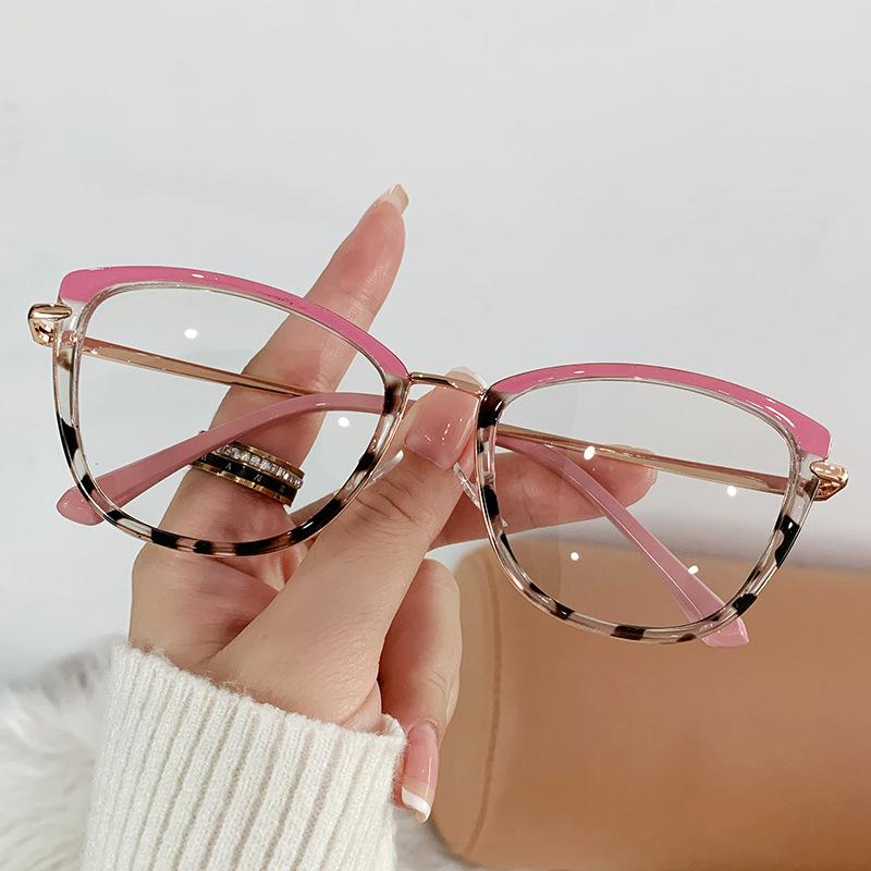 Simple And Fashionable Anti-Blue Light Flat-Glass Light Luxury Metal Women's Glasses Frame Optical Prescription Customization