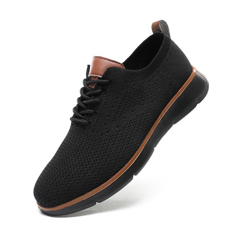 Scarpe da ginnastica sportive casual a maglia volante a strato singolo, traspiranti, taglia grande, con lacci, scarpe casual leggere