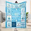 Happy 40th Birthday Quotes Flannel Blanket-Soft and Suitable for Sofas,Beds,Offices,Travel,All Seasons,Great Gift for Holidays and Birthdays.