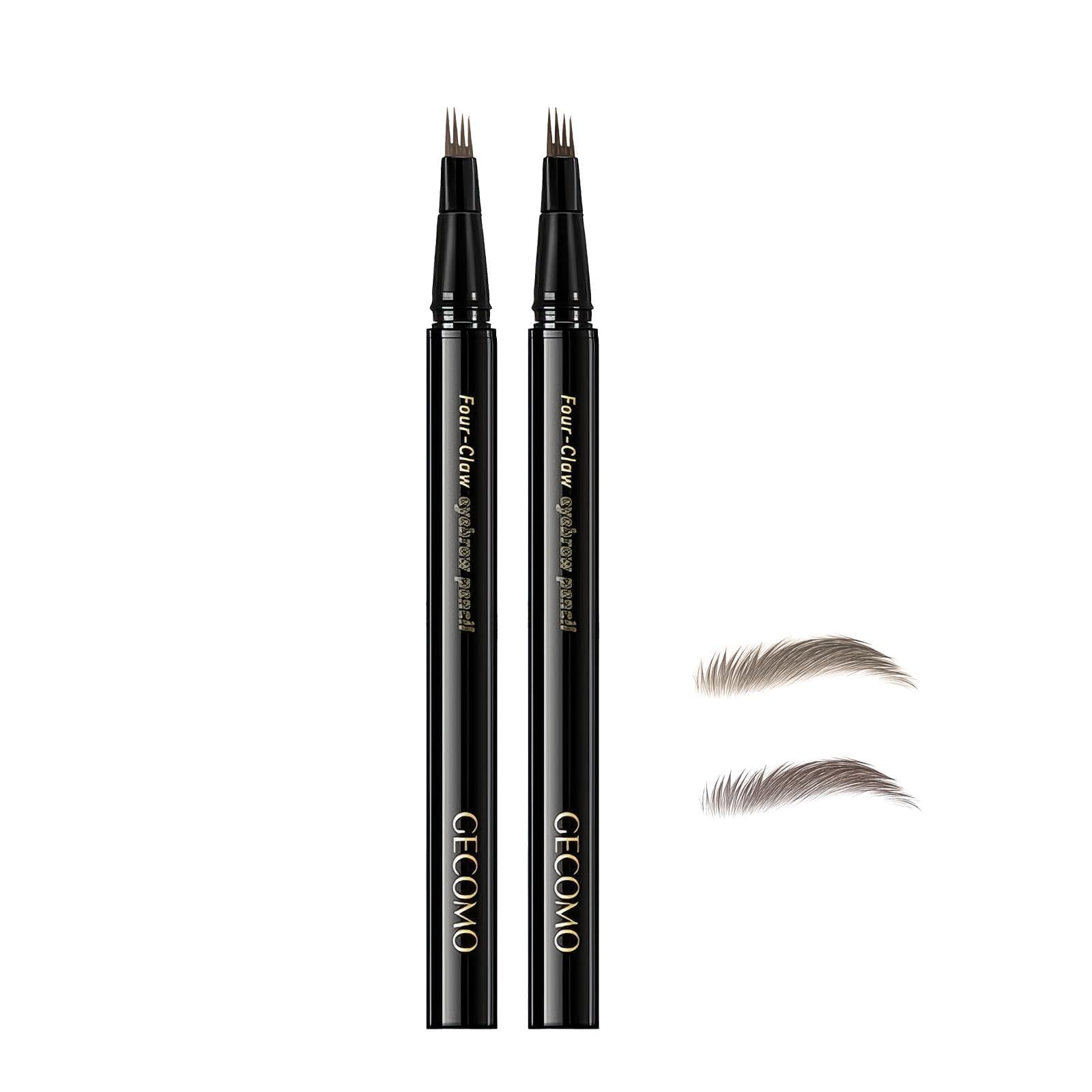 Qin Derdom Eyebrow Liner, Eyebrow Pencil, Ultra-Fine, Four-Prong Tip, Smudge-Proof, Waterproof, Multi-Functional Eyebrow Pencil for Filling in