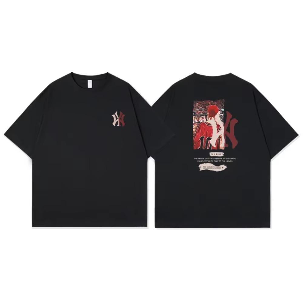 Anime Slam  Men T-shirt Sakuragi Hanamichi Kaede Rukawa T-shirt Summer Cotton T-shirt Fashion Brand Co-branded Women's Tops