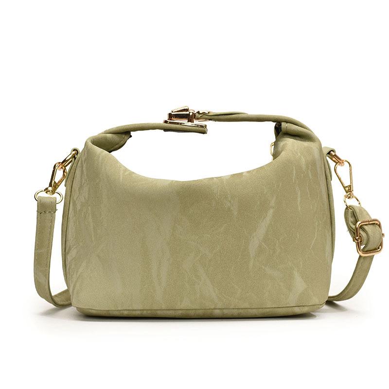 

Женская сумка Модная сумка через плечо Персонализированная простая сумочка Нишевая универсальная сумка-мессенджер Текстурная сумка с замком зелёный