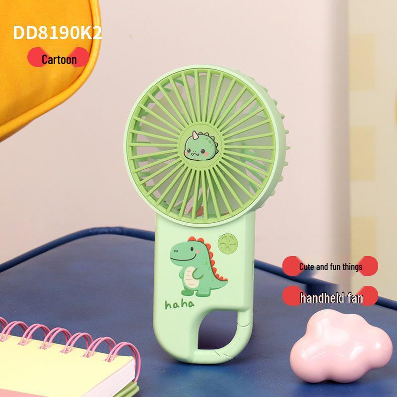 2026 Cartoon Handheld Mini Fan: Portable USB Charging, Three-Speed Adjustable, Ideal for Office Customization/Wholesale/Cross-border
