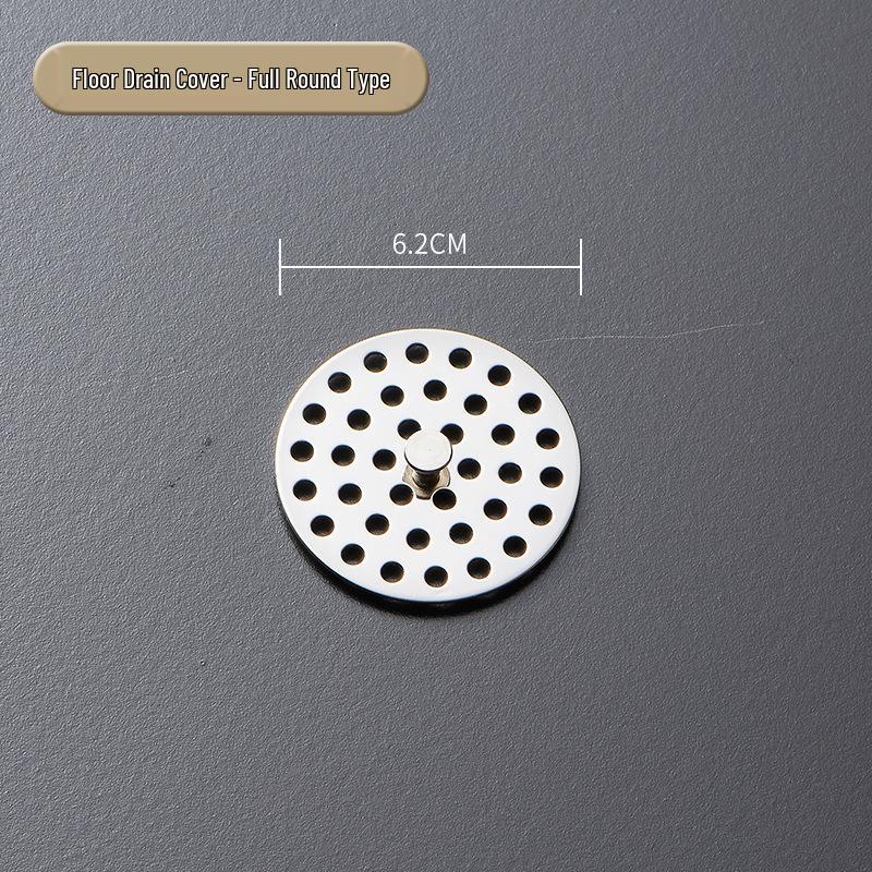 Stainless Steel Round Floor Drain Cover with Anti-Hair Filter and Handle for Hotel Bathrooms