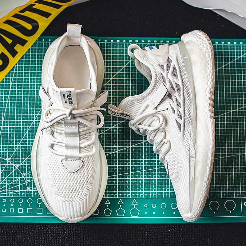 Summer New Fly-woven Shoes Men's Lightweight Foam Sole Basketball Running Sports Shoes Original Walking Soft Sole