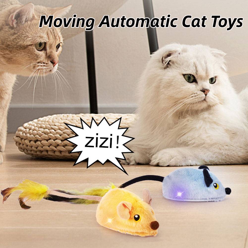 Mouse Moving Cat Toys Electronic Squeaky Cat Toys Mice Moving Toy Moving Cat Mouse Toy for Kitten Indoor/Outdoor Exercise