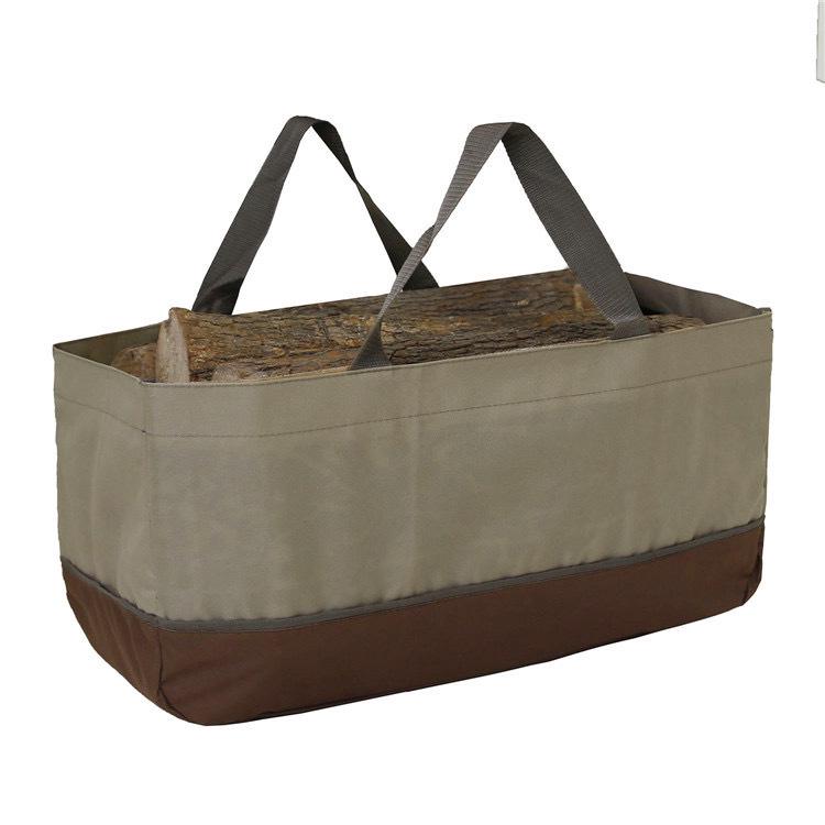 

Color-block Wear-resistant Oxford Cloth Lumberjack Bag - Large Capacity Firewood & Charcoal Storage, Simple Organizing Tool Transport Bag 61x28x30 cm хакі