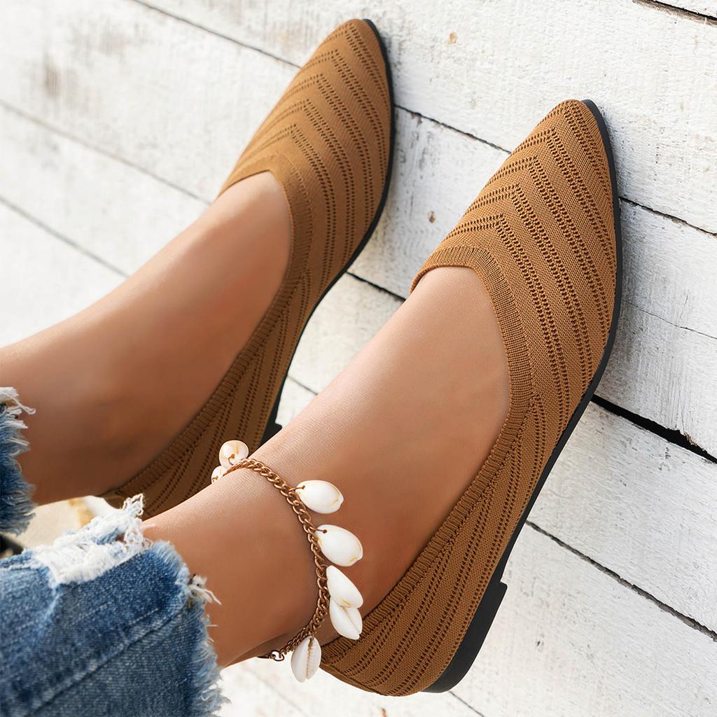 Women Flat Shoes Slip Comfortable Walking Ballerina Shoes Cute Ballet Ladies Portable Low Wedge Loafers Women Flat Shoes Wide