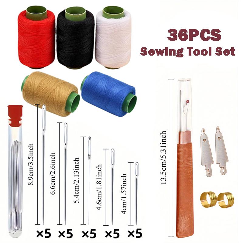 36PCS Sewing Tool Set, Needles Thread Hand Repair Tools, Multi-Purpose Needle and Thread Kit, Sewing Kit Gifts for Women