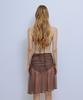 PISCESS Solid Mesh Shirred Skirt_Brown