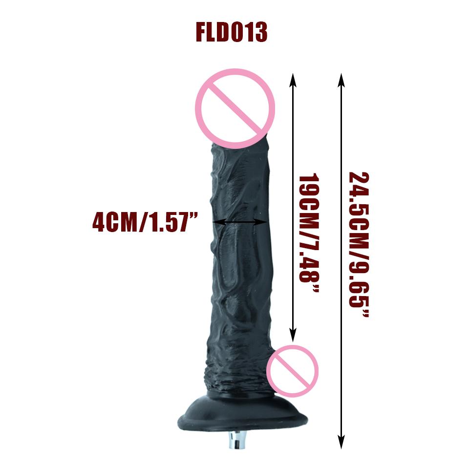 Sex Machine Attachment ROUGH BEAST 9.65" Black/Flesh Dildo for Sex Machine Vac-u-lock Love Machine Attachment Anal Plug Adult Sex Toys