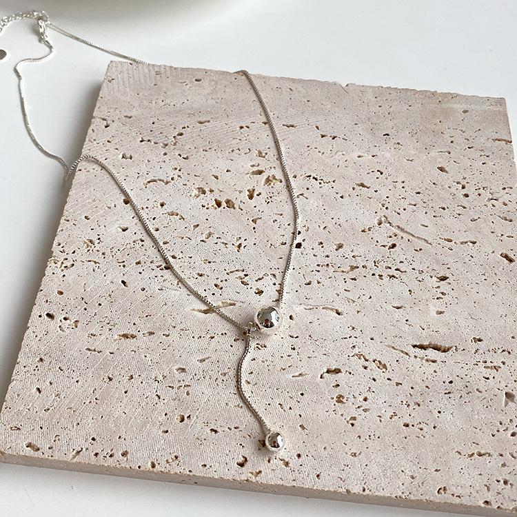 Light Luxury Tassel Gold Ball Necklace Commuter Women's Accessories Ins Clavicle Chain