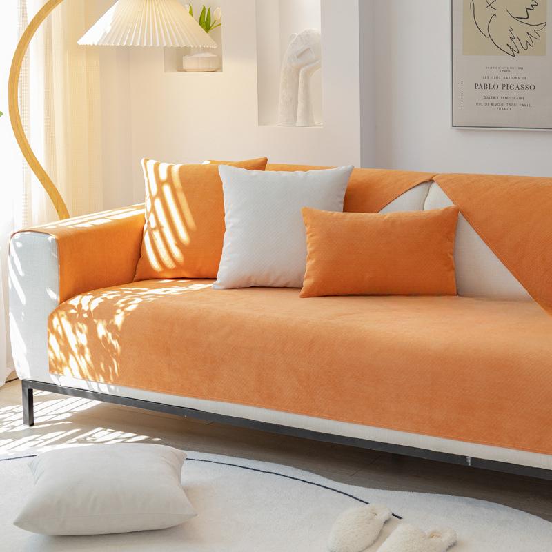 Wasserdichtes Sofakissen für vier Jahreszeiten, universell, rutschfest, einfarbig, Haustier-Urin-Isolierung, Sofabezug, Schonbezug, kratzfestes Chenille-Kissen