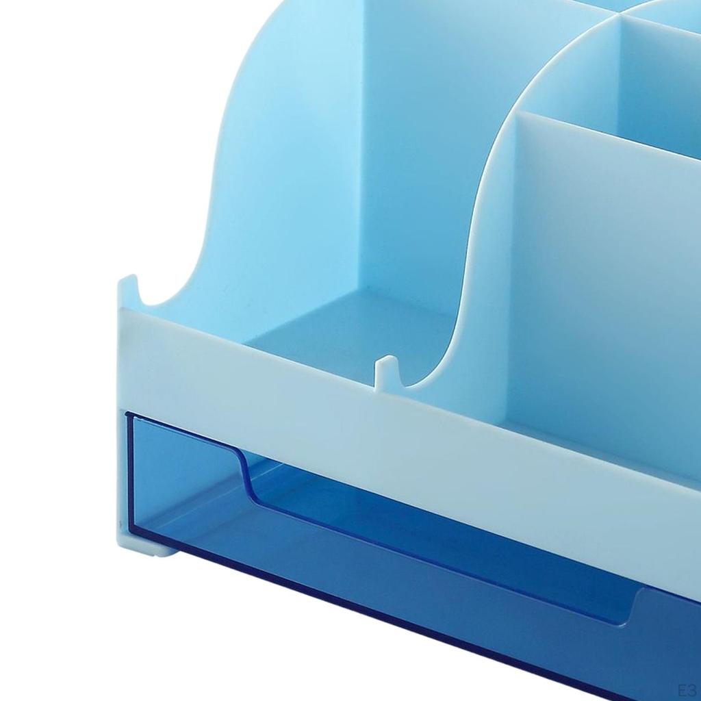 Box, Stationery Organizer, with Drawer Container Pen Holder Case Desk Bedroom Dresser