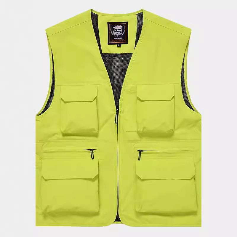 

Мужской жилет для активного отдыха на весну и лето с несколькими карманами, быстросохнущий жилет для рыбалки, походный жилет без рукавов, рабочая одежда 5XL зелёный