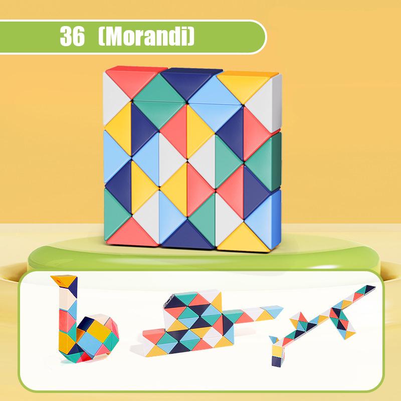 24-72 segmentů Kouzelný had Pravidlo Vícebarevné 3D puzzle Fidget hračky Dekompresní transformovatelné kostky Vzdělávací hračky