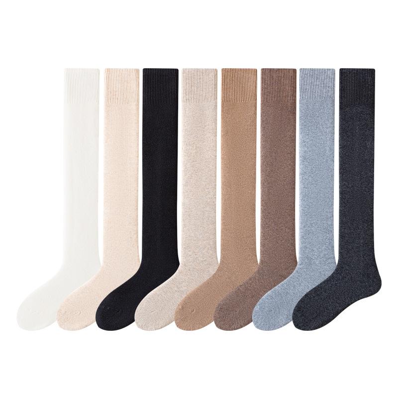 Knee-high Socks for Women, Thickened and Fleece Warm Cashmere Socks, Breathable and Sweat-absorbent High-top Thigh Loop Socks