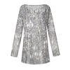Women's Casual Round Neck Sequin Printed Long Sleeve T-Shirt Top