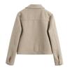 TAOP&ZA Early Spring Soft Jacket with Zipper Detail and Turn-Down Collar, Long Sleeve, Short Outerwear