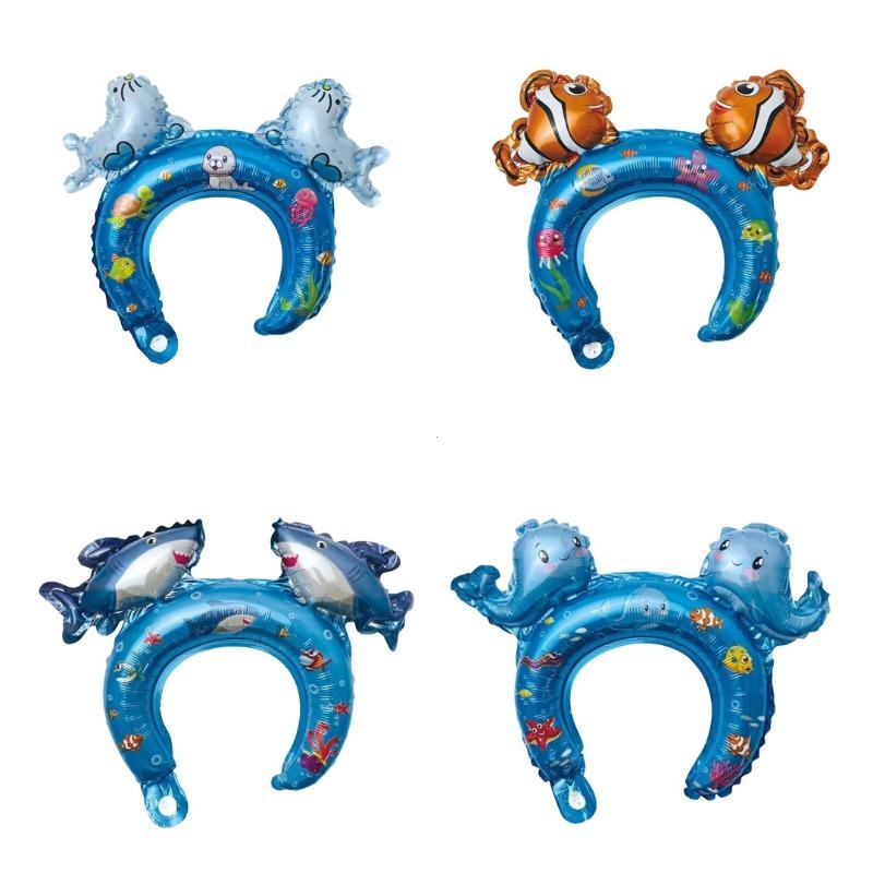 4/16 Marine animal hair band aluminum film balloon, suitable for marine-themed decorative balloons